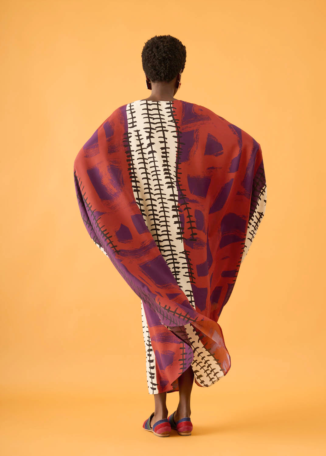 Caftan Bola Longo Viscose Estampado