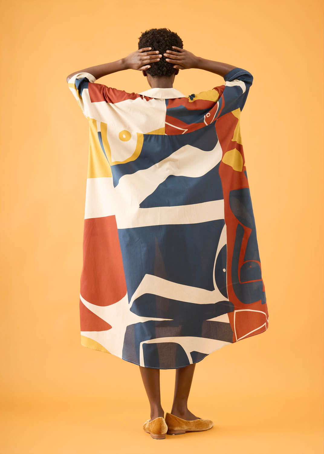 Chemise Retangulo Algodão Estampado