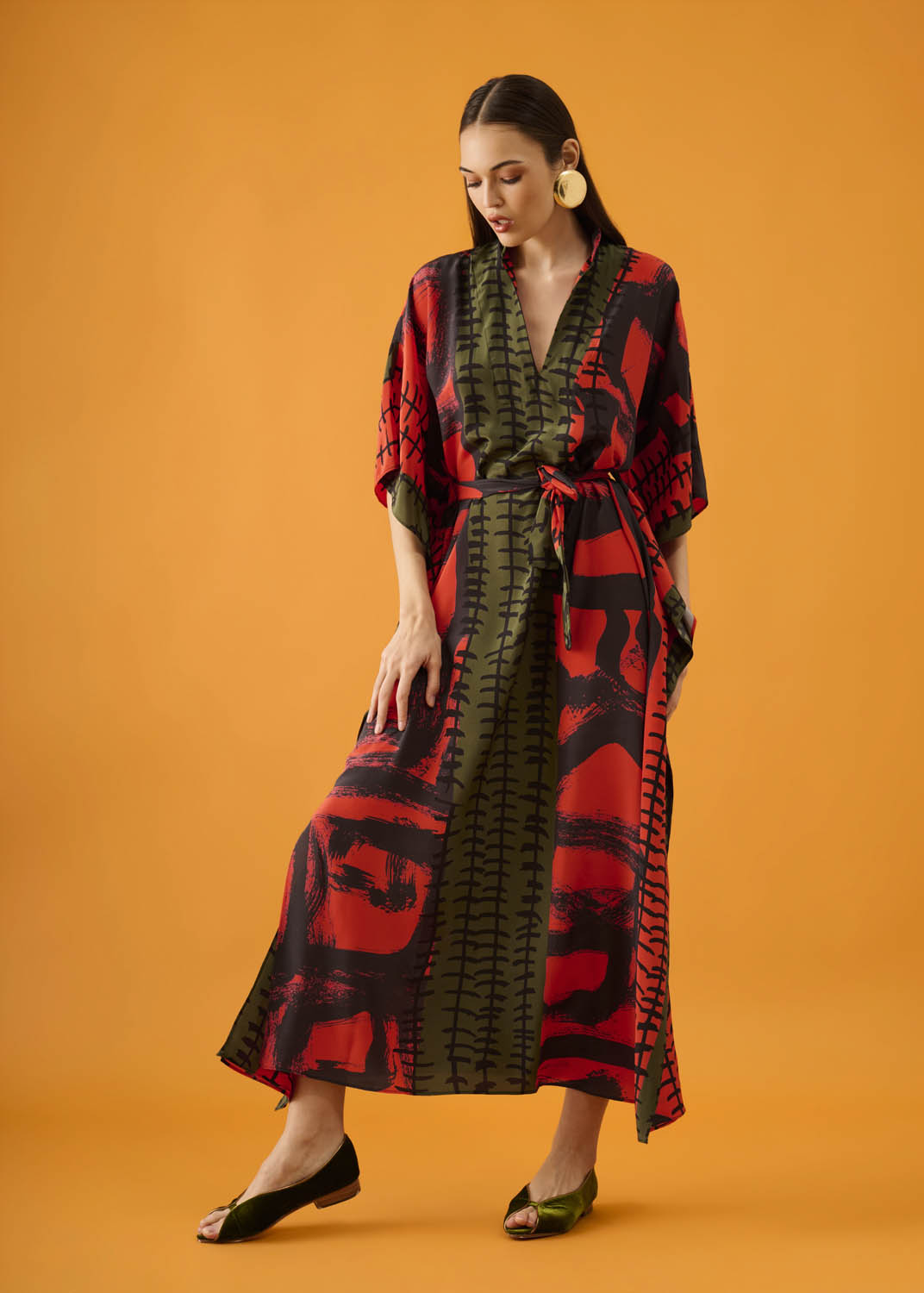 Vestido Asa Seda Estampado