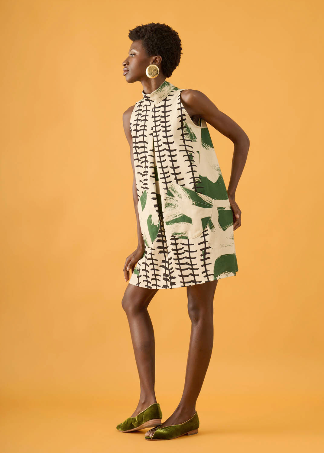 Vestido Balão Linho Estampado