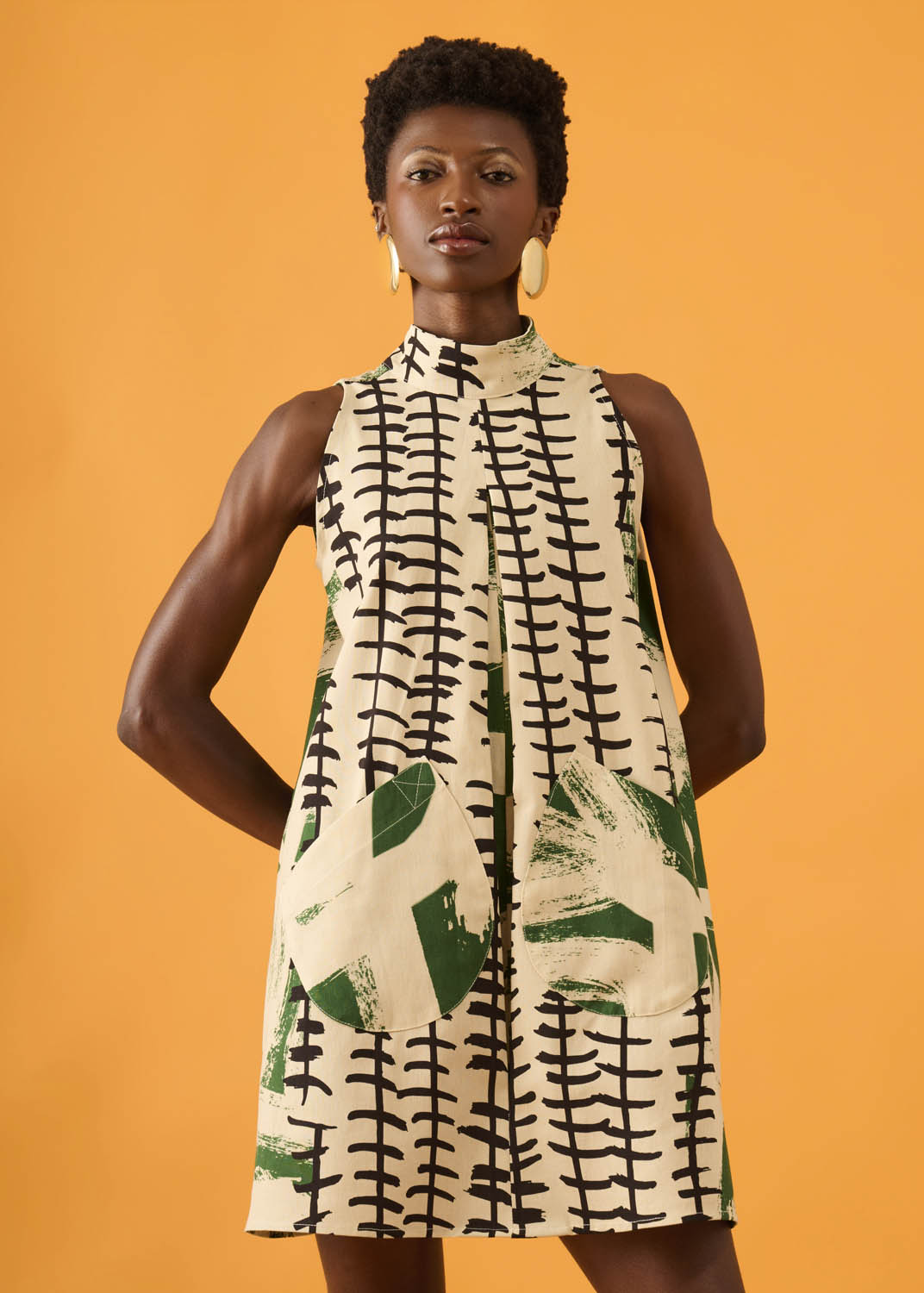 Vestido Balão Linho Estampado