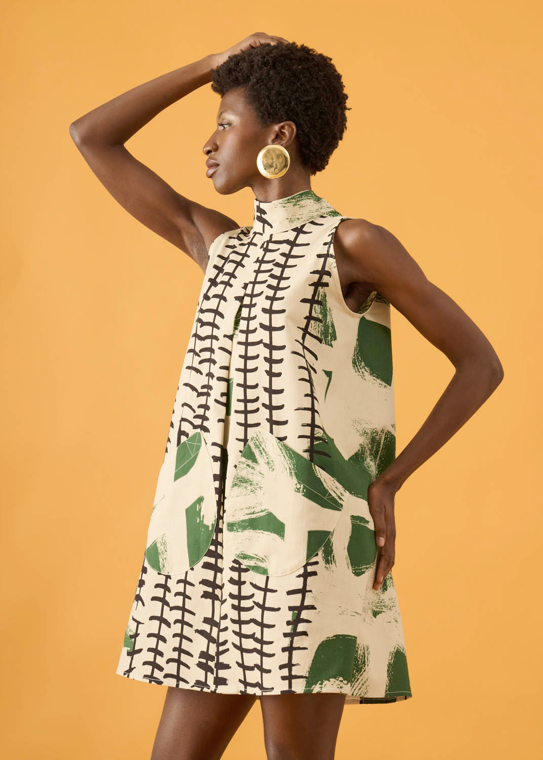 Vestido Balão Linho Estampado