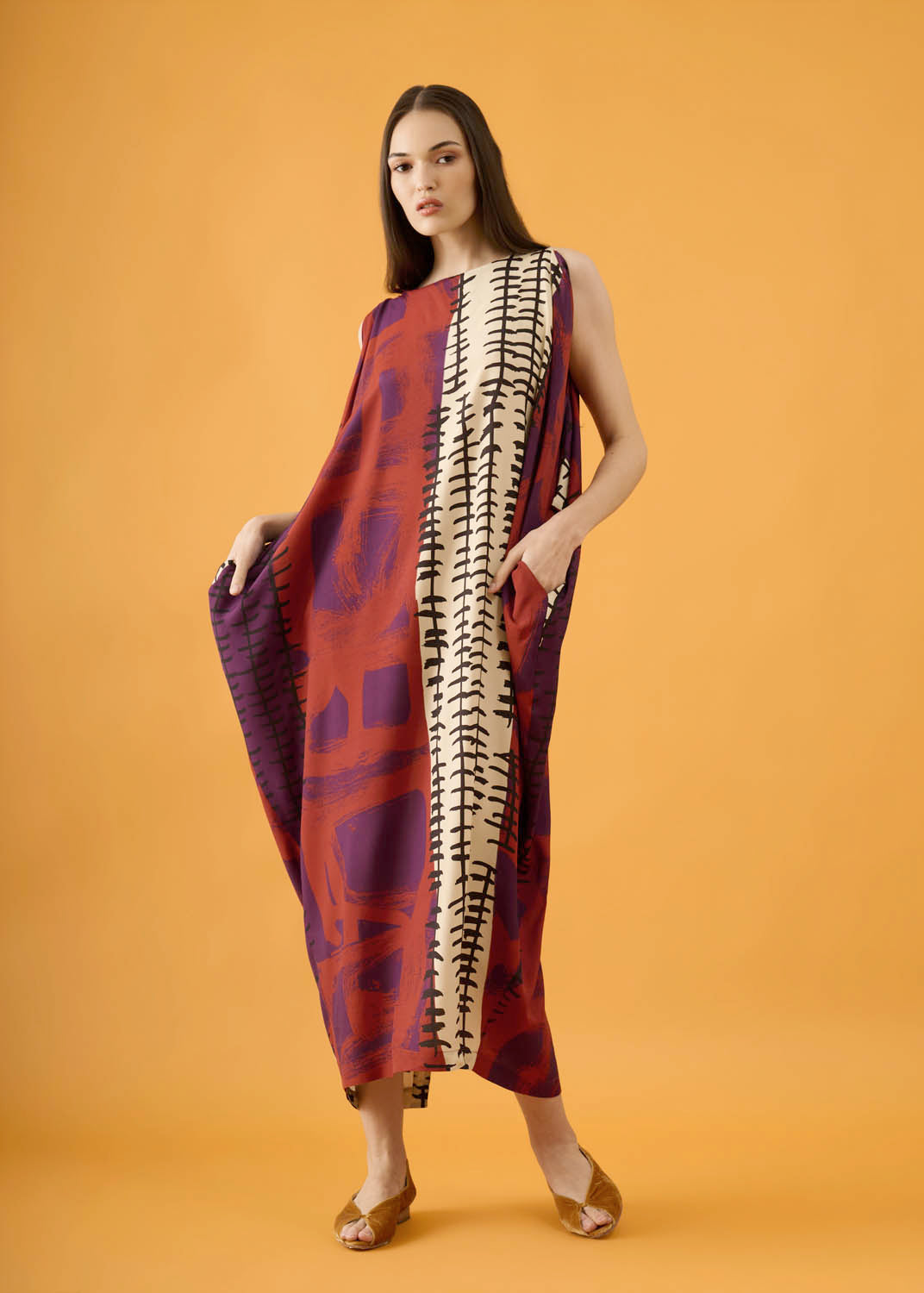 Vestido Tuba Viscose Estampado