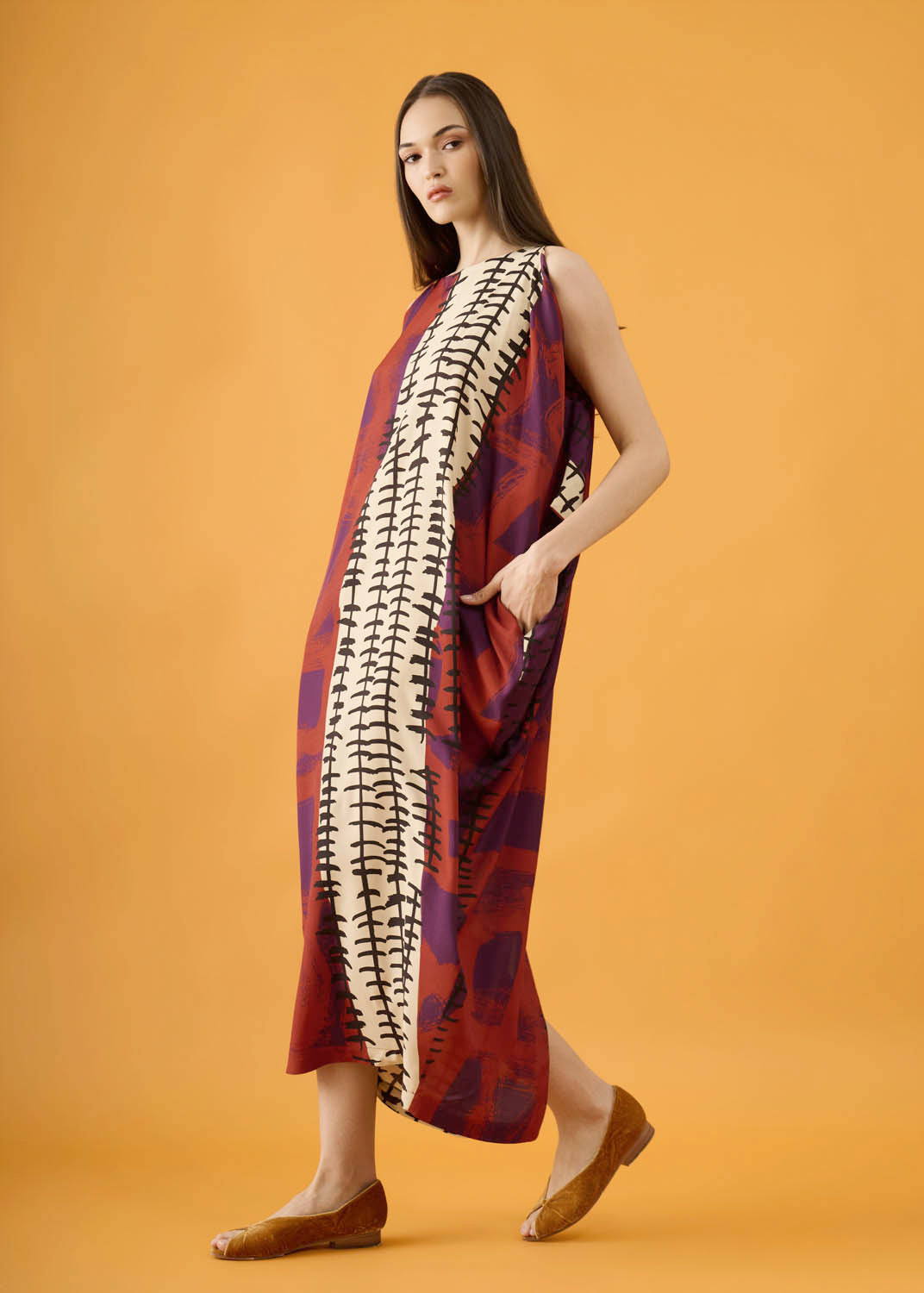 Vestido Tuba Viscose Estampado