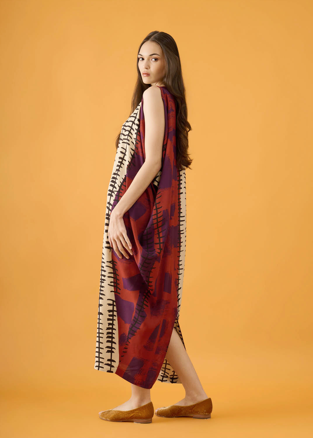 Vestido Tuba Viscose Estampado