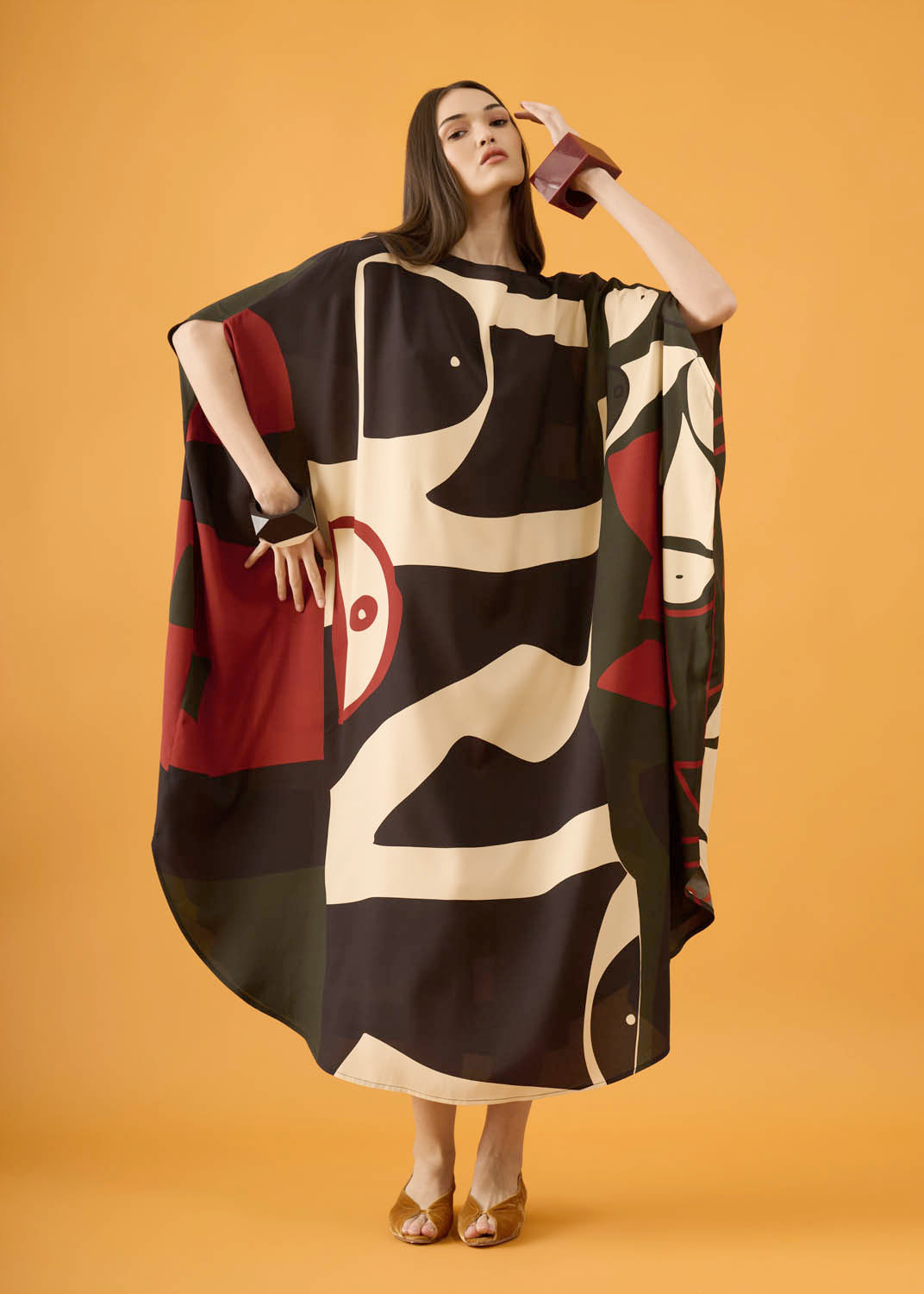 Caftan Bola Longo Viscose Estampado