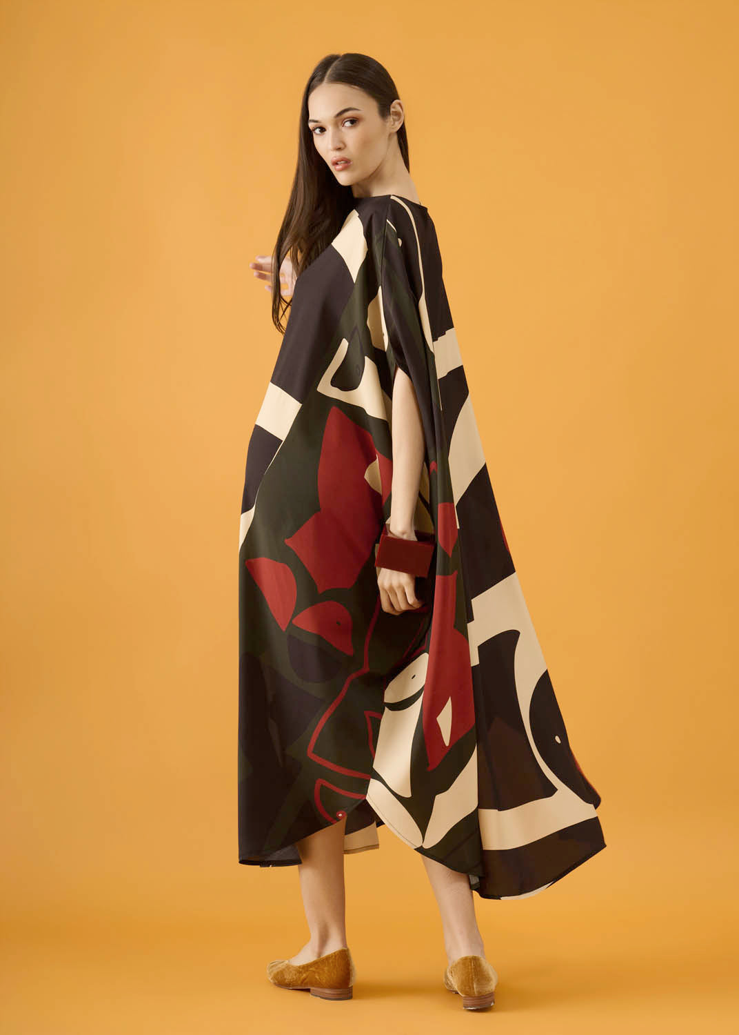 Caftan Bola Longo Viscose Estampado