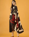 Caftan Bola Longo Viscose Estampado