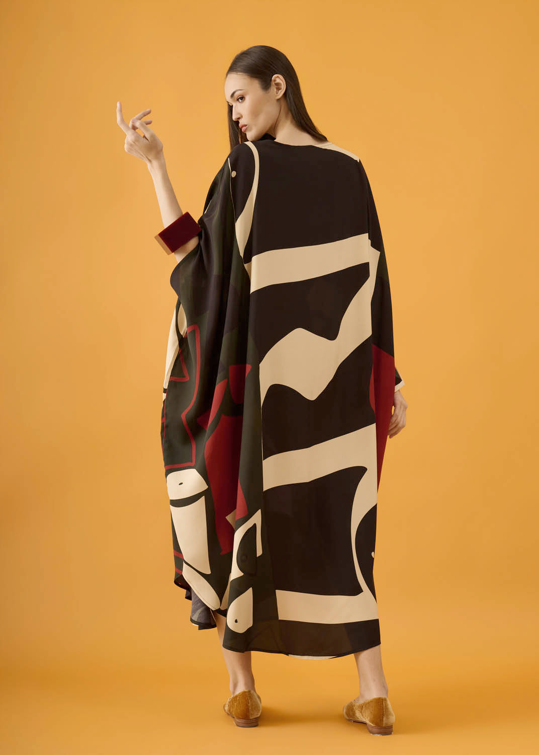 Caftan Bola Longo Viscose Estampado