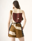 Shorts Triângulo Linho Estampado
