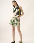 Shorts Triângulo Linho Estampado