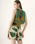 Shorts Triângulo Linho Estampado