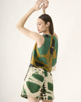Shorts Triângulo Linho Estampado