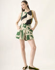 Shorts Triângulo Linho Estampado