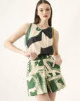 Shorts Triângulo Linho Estampado