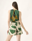 Shorts Triângulo Linho Estampado