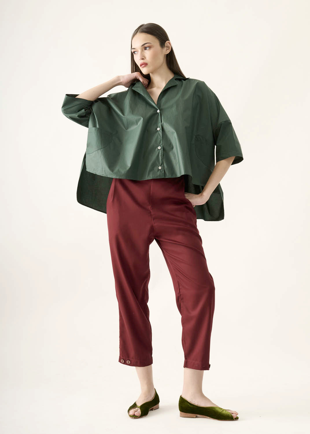 Calça Caseado Lyocell Liso