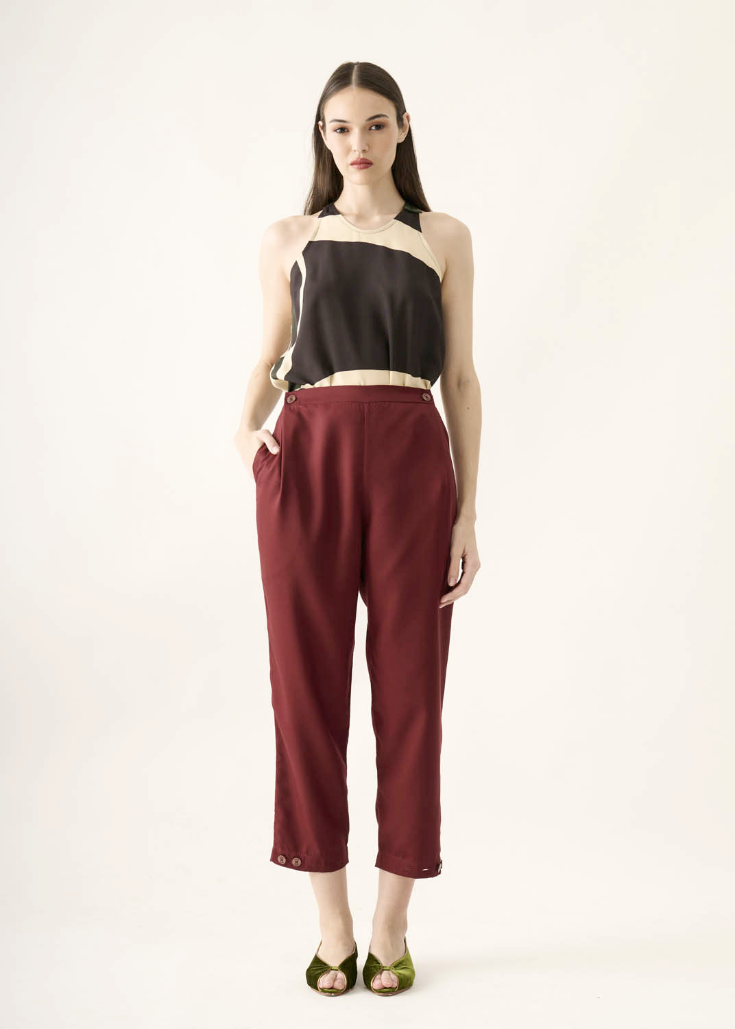 Calça Caseado Lyocell Liso