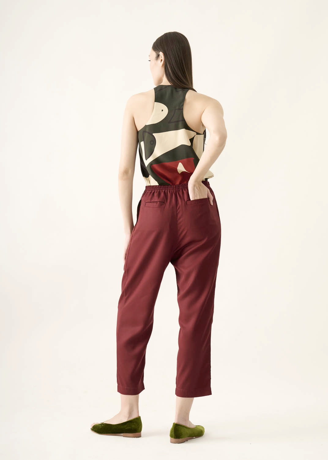 Calça Caseado Lyocell Liso