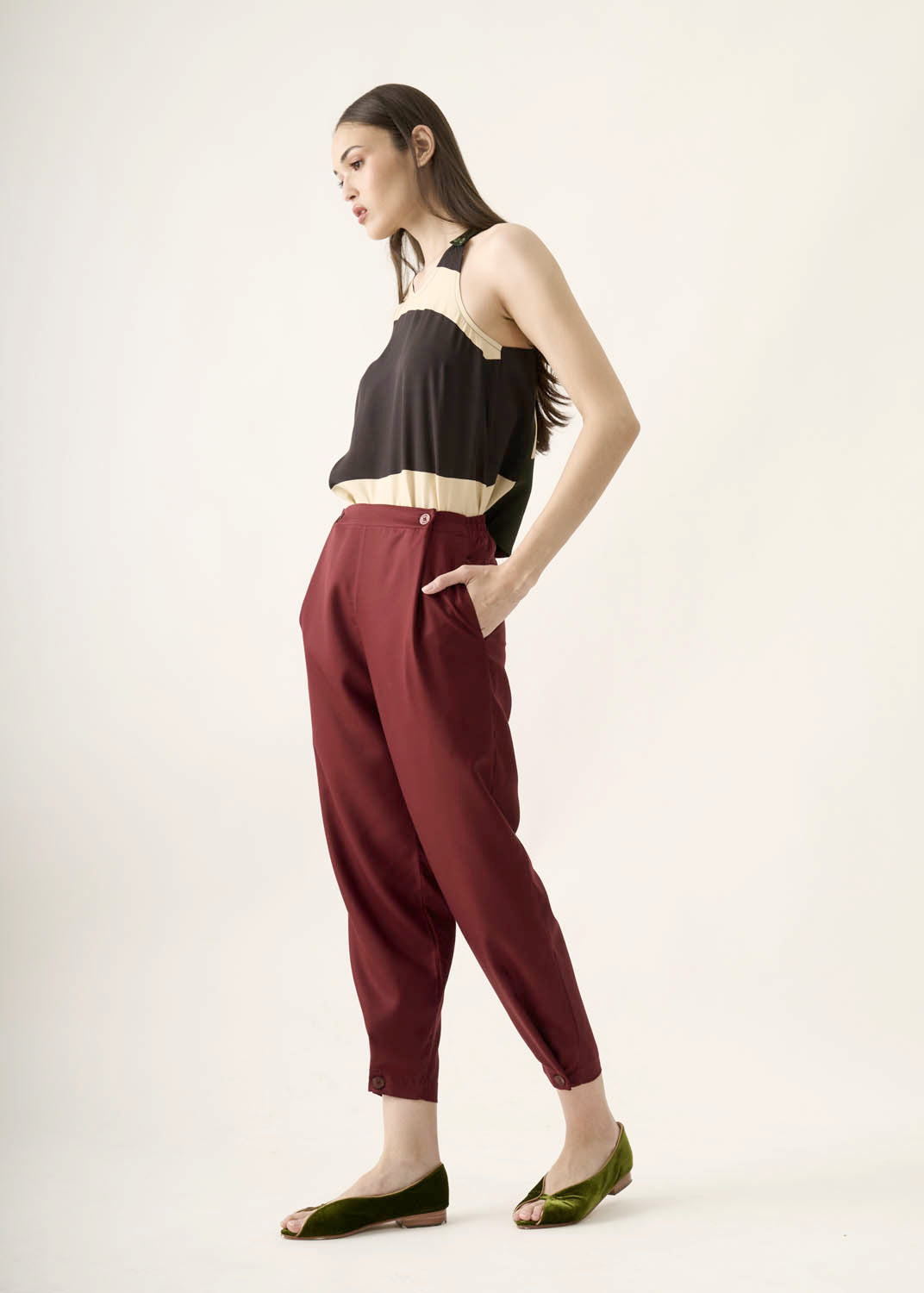 Calça Caseado Lyocell Liso