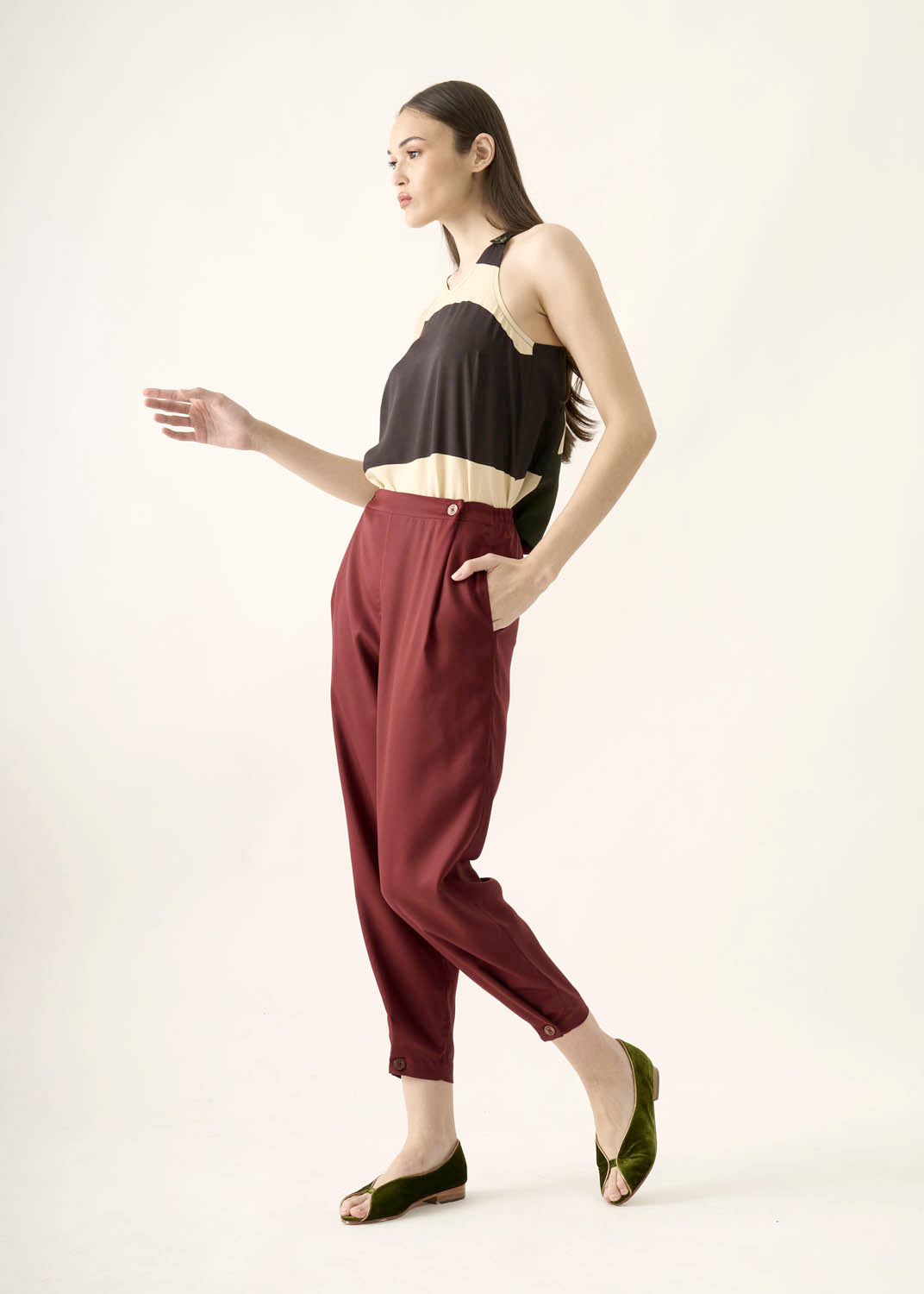 Calça Caseado Lyocell Liso
