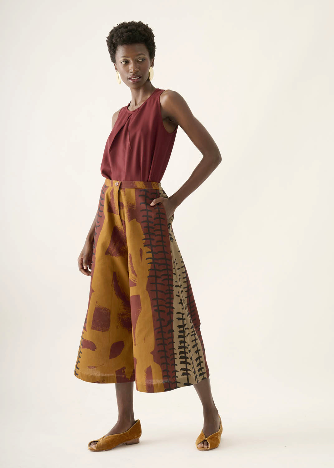 Pantalona Elástico Linho Estampado
