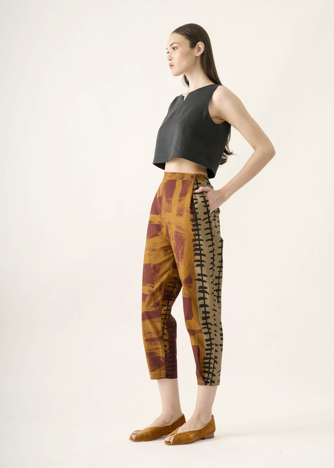 Calça Caseado Linho Estampado