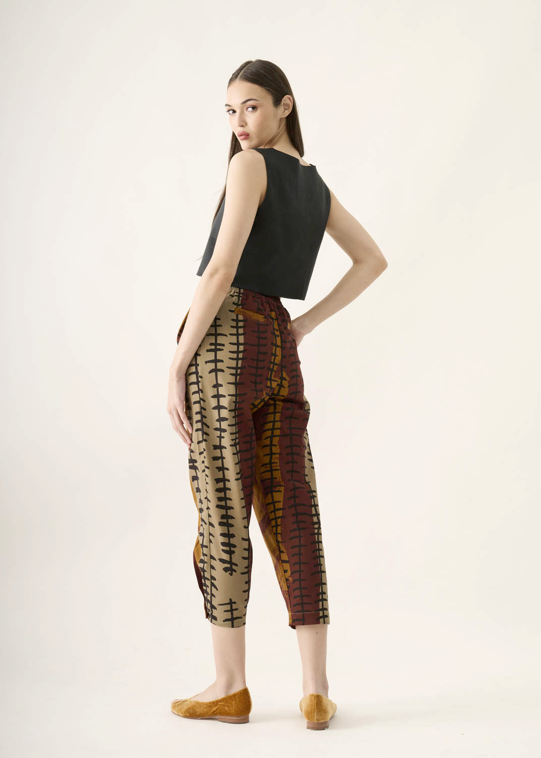Calça Caseado Linho Estampado