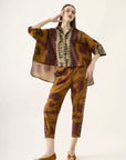 Cropped Quadrado Linho Estampado