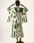 Cropped Quadrado Linho Estampado