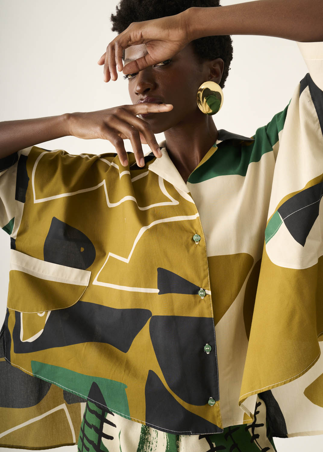 Cropped Quadrado Algodão Estampado