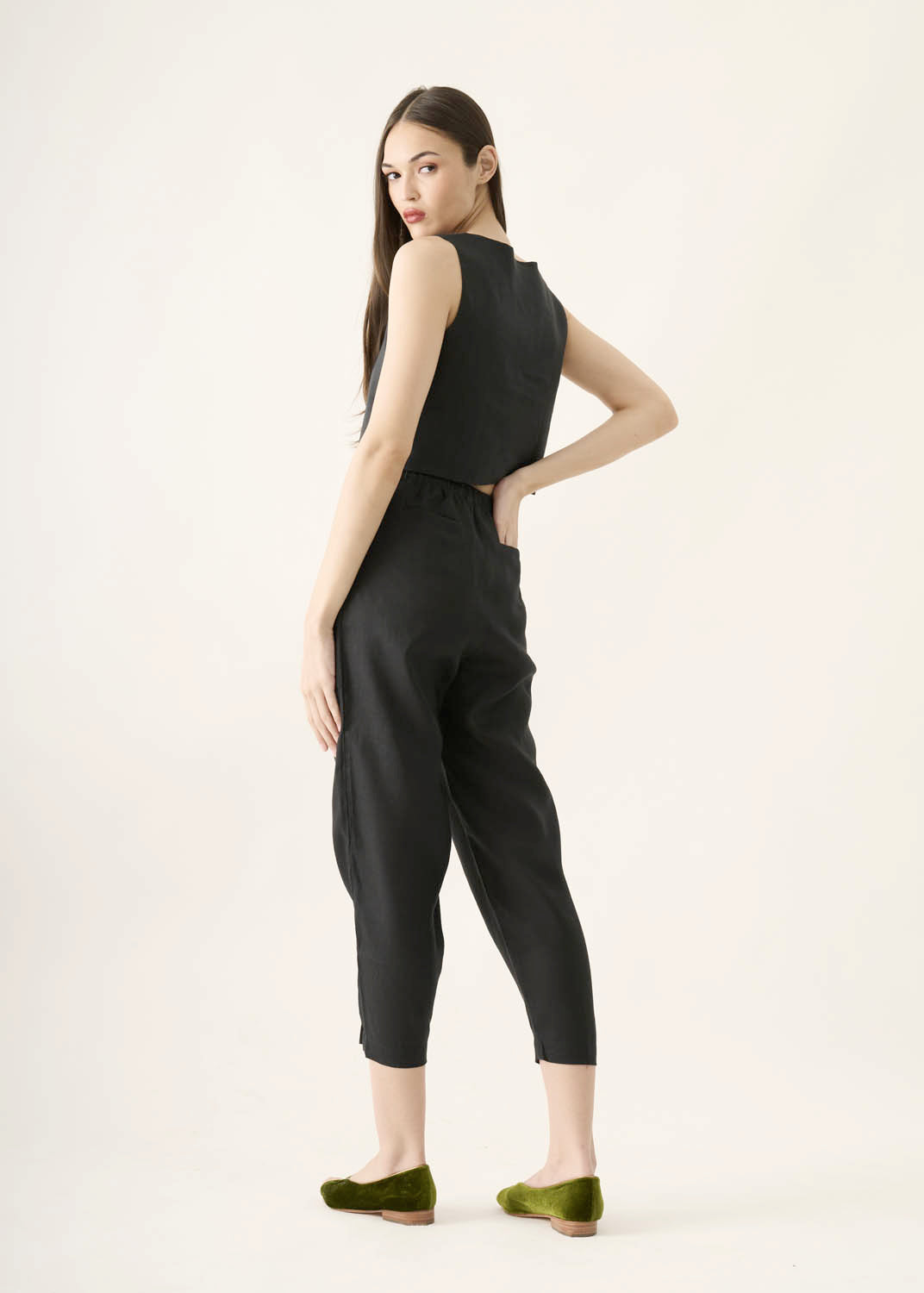 Cropped V Linho Liso