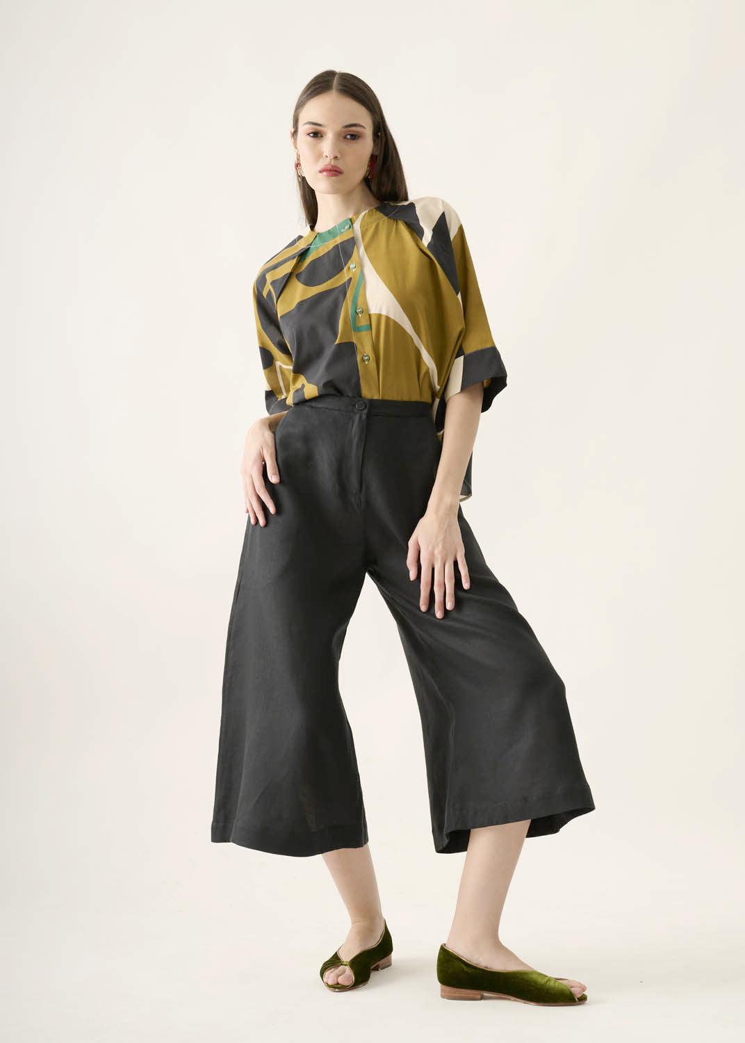 Pantalona Elástico Linho Liso