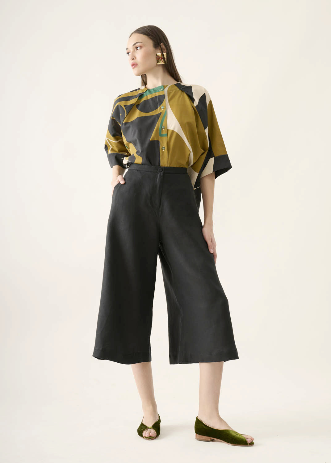 Pantalona Elástico Linho Liso