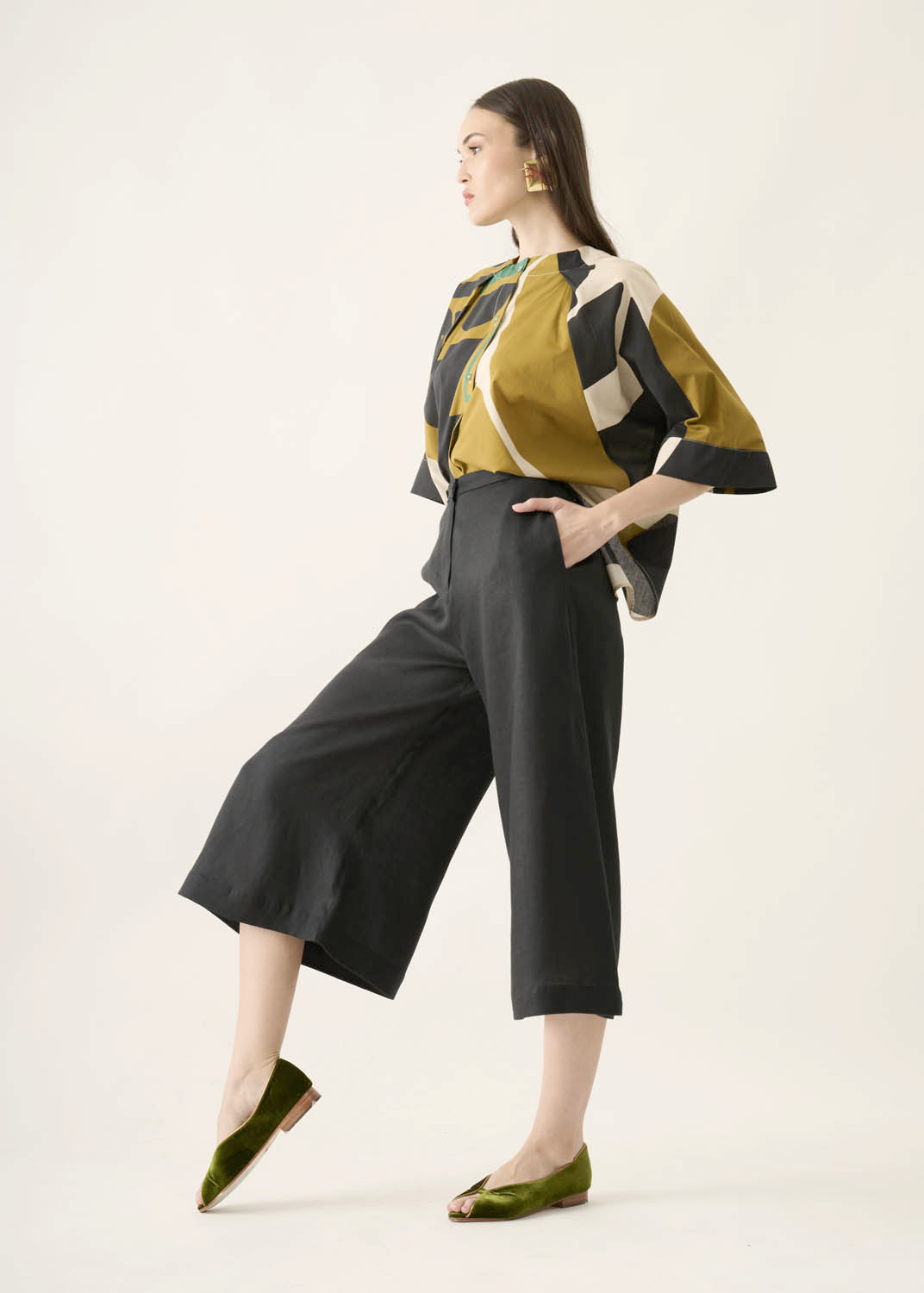 Pantalona Elástico Linho Liso