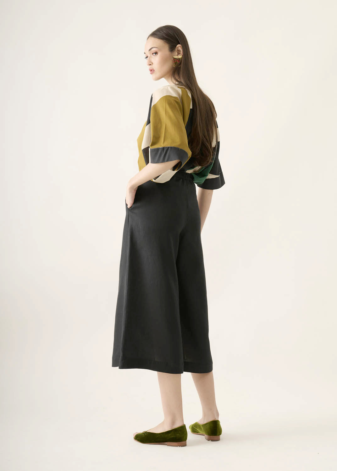 Pantalona Elástico Linho Liso