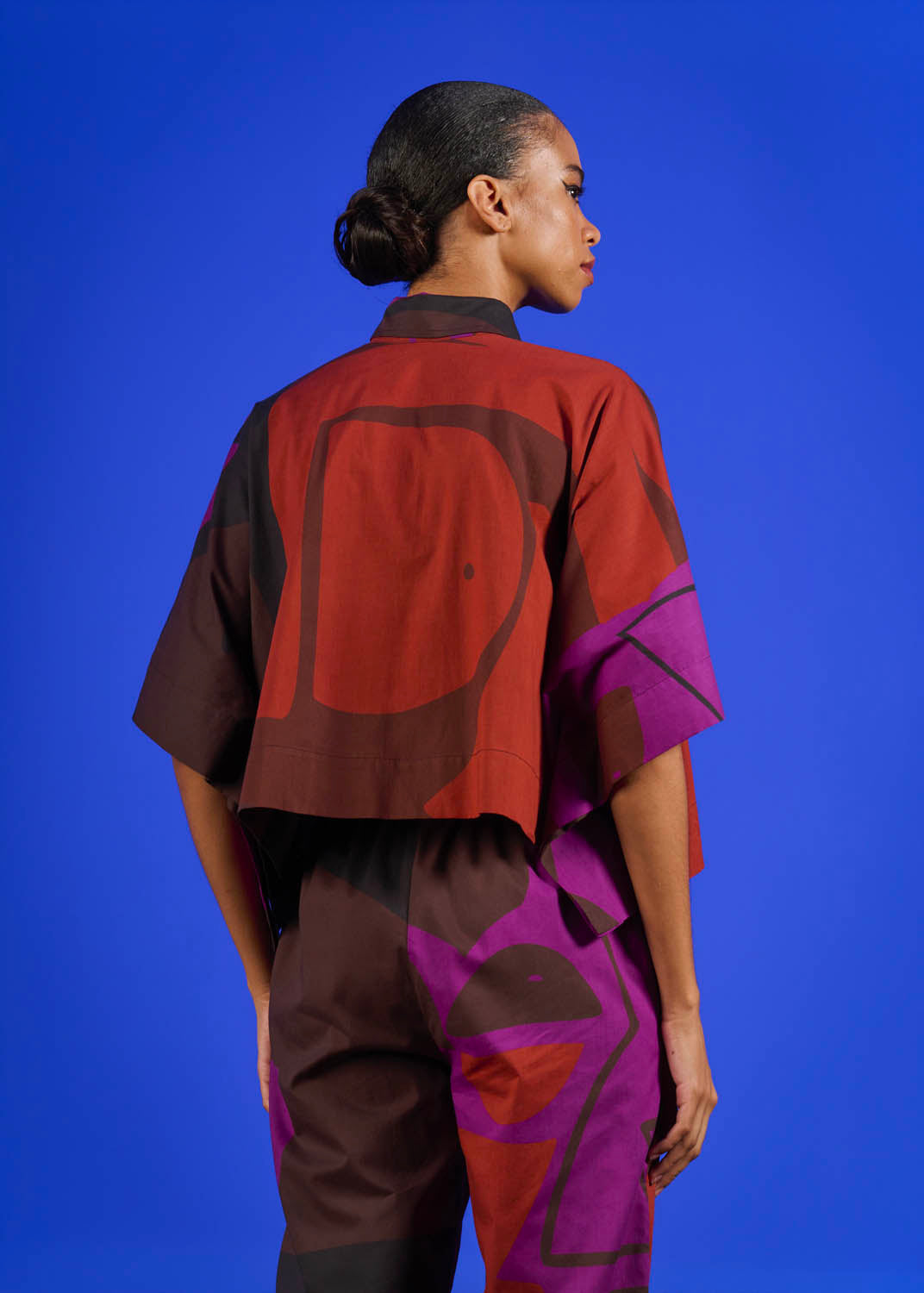 Cropped Marina Algodão Estampado