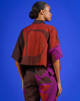 Cropped Marina Algodão Estampado