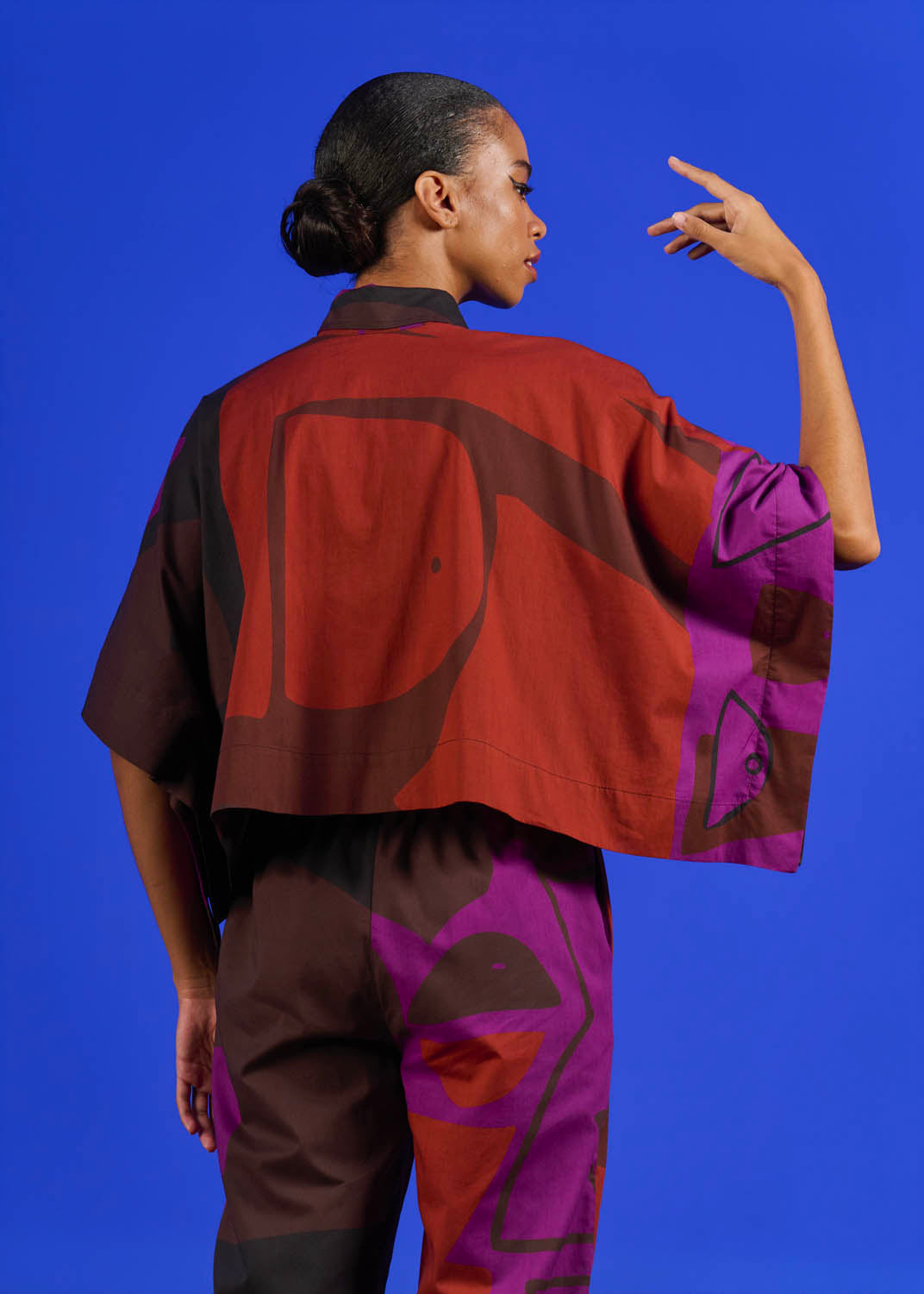 Cropped Marina Algodão Estampado