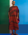 Caftan Bola Longo Algodão Estampado