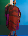 Caftan Bola Longo Algodão Estampado