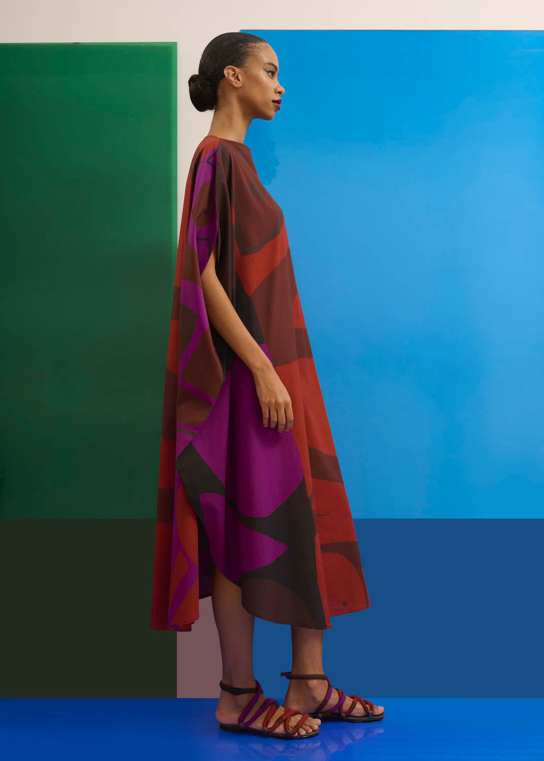Caftan Bola Longo Algodão Estampado