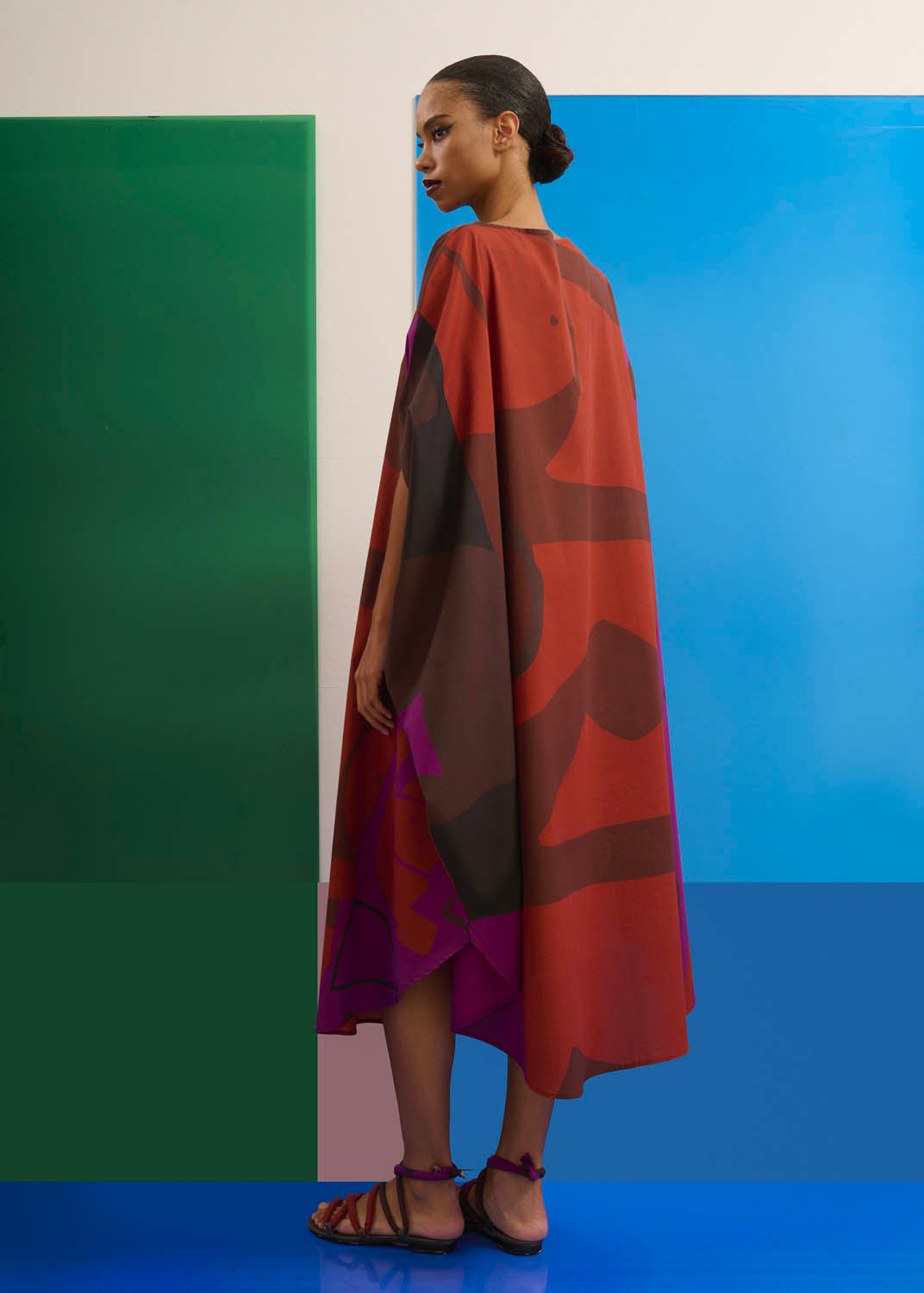 Caftan Bola Longo Algodão Estampado