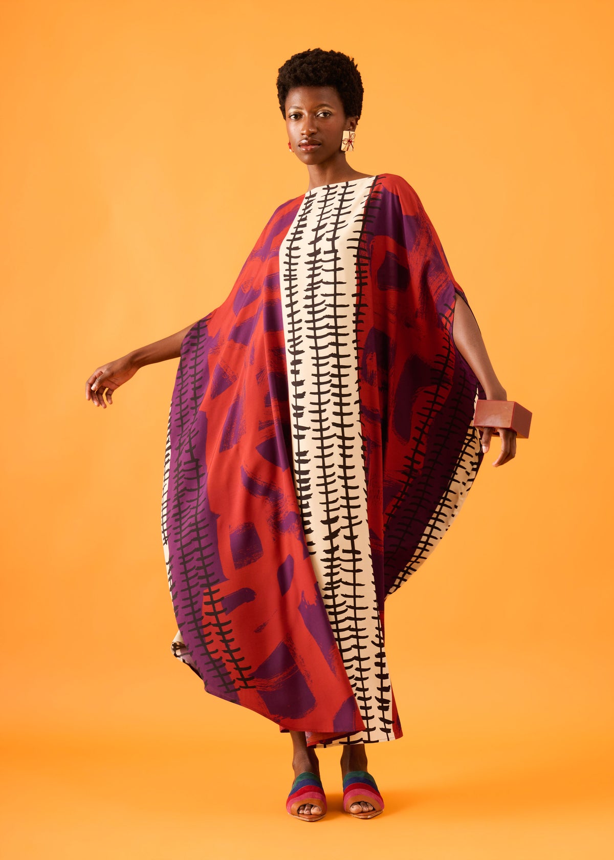 Caftan Bola Longo Viscose Estampado