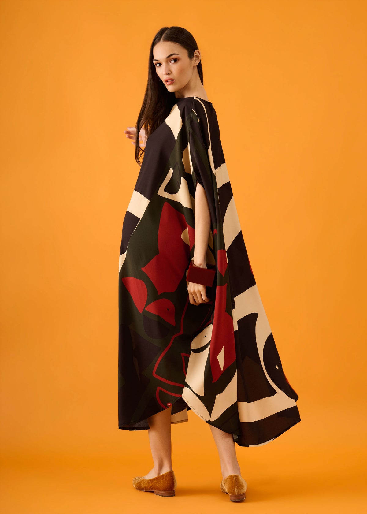Caftan Bola Longo Viscose Estampado