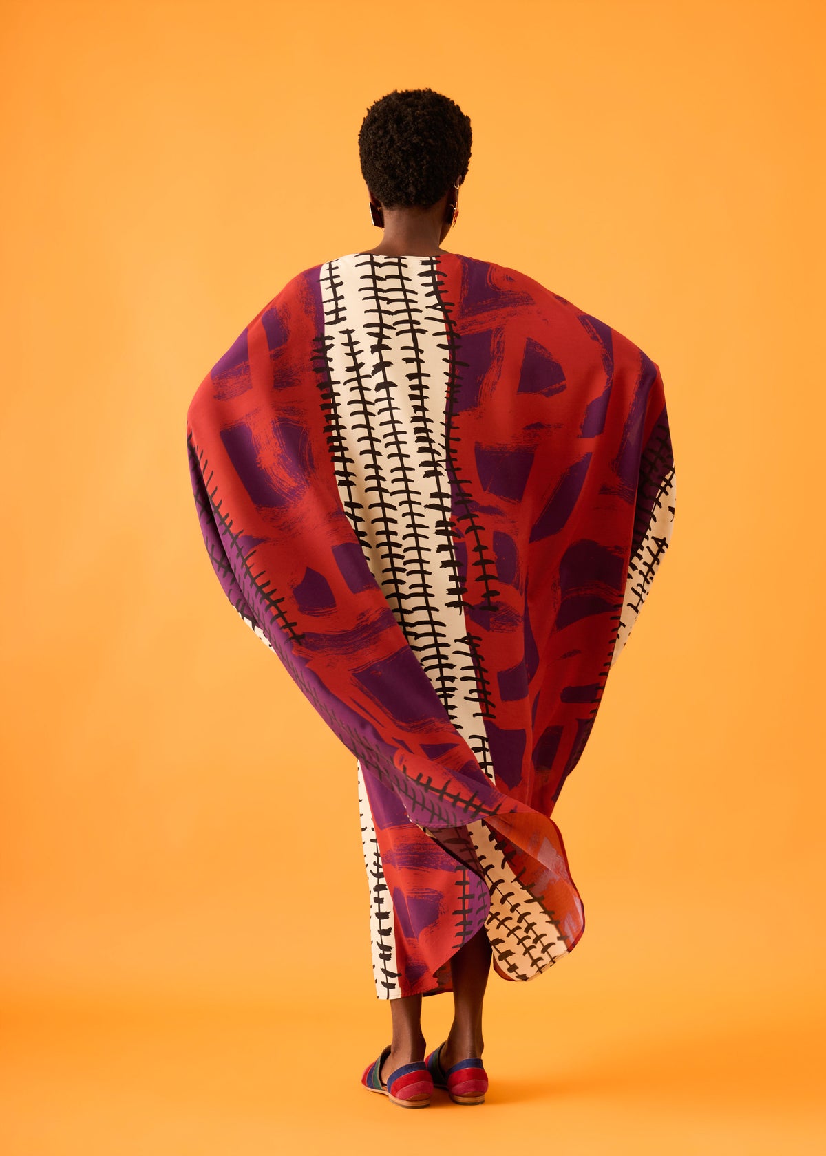 Caftan Bola Longo Viscose Estampado