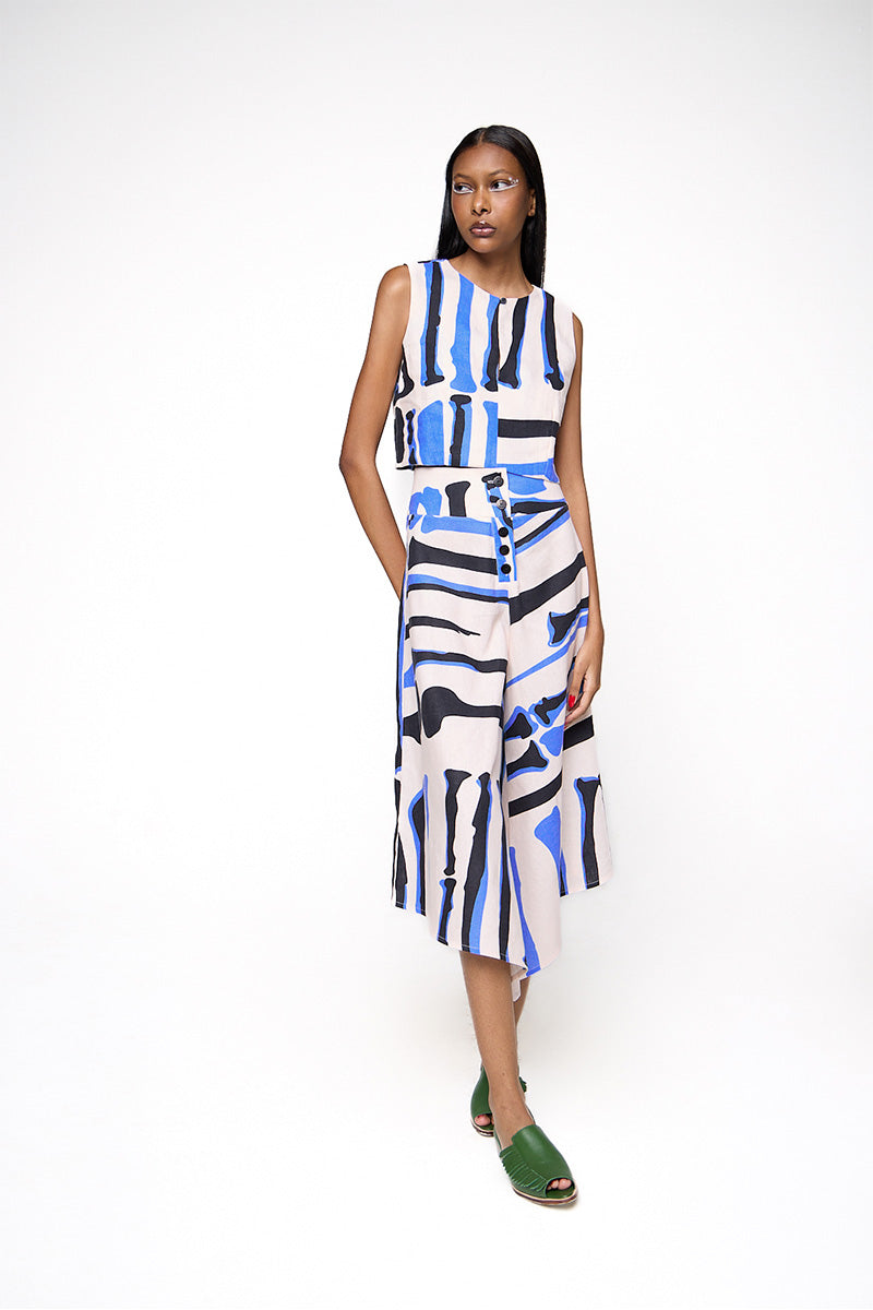 Cropped Drink Linho Estampado