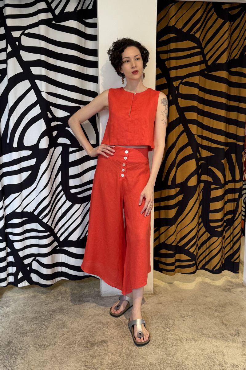 Cropped Drink Linho Liso