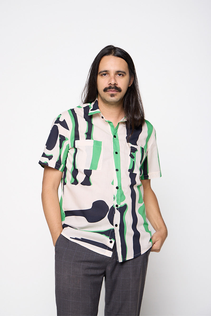 Camisa Manga Curta Algodão Estampado