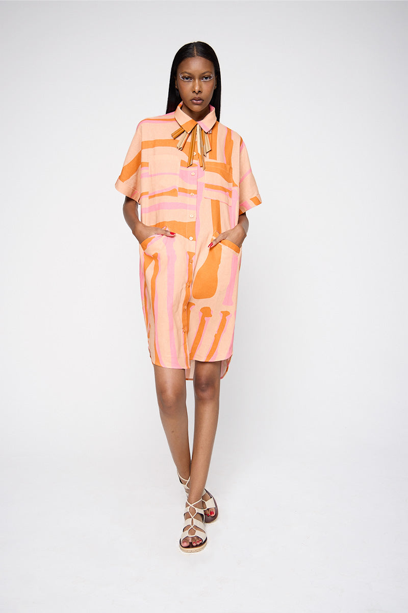 Chemise Náutica Linho Estampado